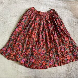 Anastasia Paris Red Platte Pleated Midi Skirt with pockets